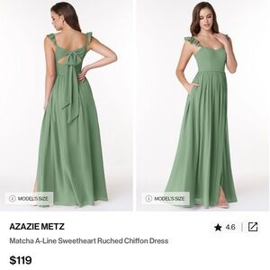 Azazie Metz A-Line Sweetheart Ruched Chiffon Dress